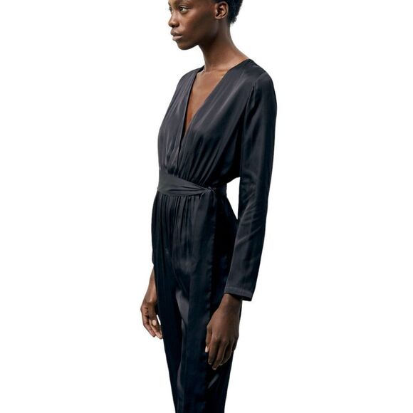 THE KOOPLES NWT Satin jumpsuit in Black Size M - Picture 4 of 11